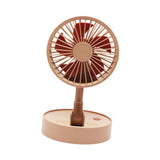 Maxbell Mini Fan Toy Festive Celebration Three Speed Wind Settings Folded Adjustable Brown