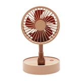 Maxbell Mini Fan Toy Festive Celebration Three Speed Wind Settings Folded Adjustable Brown