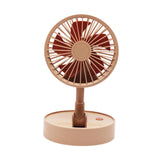 Maxbell Mini Fan Toy Festive Celebration Three Speed Wind Settings Folded Adjustable Brown