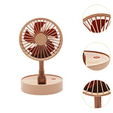 Maxbell Mini Fan Toy Festive Celebration Three Speed Wind Settings Folded Adjustable Brown