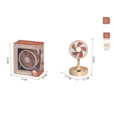 Maxbell Mini Fan Toy Festive Celebration Three Speed Wind Settings Folded Adjustable Brown