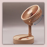 Maxbell Mini Fan Toy Festive Celebration Three Speed Wind Settings Folded Adjustable Brown
