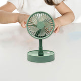 Maxbell Mini Fan Toy Festive Celebration Three Speed Wind Settings Folded Adjustable Green
