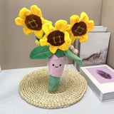 Maxbell Plush Flowers Doll Creative Flowers Toy for Anniversaries sunflower