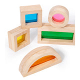 Maxbell 24Pcs Stacking Blocks Education Colorful Wood Rainbow Blocks for Boys Girls