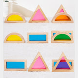 Maxbell 24Pcs Stacking Blocks Education Colorful Wood Rainbow Blocks for Boys Girls