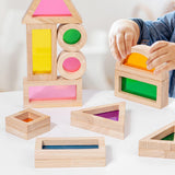 Maxbell 24Pcs Stacking Blocks Education Colorful Wood Rainbow Blocks for Boys Girls