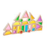 Maxbell 24Pcs Stacking Blocks Education Colorful Wood Rainbow Blocks for Boys Girls