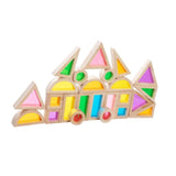 Maxbell 24Pcs Stacking Blocks Education Colorful Wood Rainbow Blocks for Boys Girls