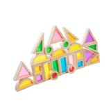 Maxbell 24Pcs Stacking Blocks Education Colorful Wood Rainbow Blocks for Boys Girls