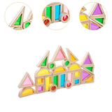 Maxbell 24Pcs Stacking Blocks Education Colorful Wood Rainbow Blocks for Boys Girls