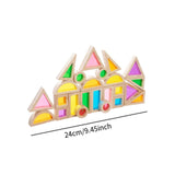 Maxbell 24Pcs Stacking Blocks Education Colorful Wood Rainbow Blocks for Boys Girls