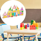 Maxbell 24Pcs Stacking Blocks Education Colorful Wood Rainbow Blocks for Boys Girls