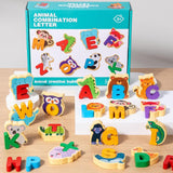 Maxbell Wooden Alphabet Puzzle Montessori Blocks Toys for Children Kindergarten Gift