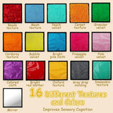 Maxbell 16Pcs Textured Sensory Mats Sensory Pads for Aged 3 to 6 Children Fine Motor