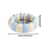 Maxbell Inflatable Pool Round Paddling Swimming Pool for Funny Summer Girls and Boys Blue and White