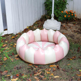 Maxbell Inflatable Pool Round Paddling Swimming Pool for Funny Summer Girls and Boys Pink anf White