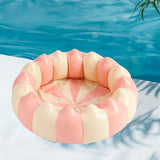 Maxbell Inflatable Pool Round Paddling Swimming Pool for Funny Summer Girls and Boys Pink anf White