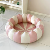 Maxbell Inflatable Pool Round Paddling Swimming Pool for Funny Summer Girls and Boys Pink anf White