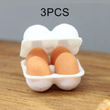 Maxbell Dollhouse Miniature Egg Tray 1:12 Landscape Doll House Decor Egg Storage Box White
