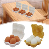Maxbell Dollhouse Miniature Egg Tray 1:12 Landscape Doll House Decor Egg Storage Box White