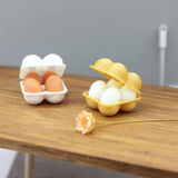 Maxbell Dollhouse Miniature Egg Tray 1:12 Landscape Doll House Decor Egg Storage Box White