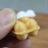 Maxbell Dollhouse Miniature Egg Tray 1:12 Landscape Doll House Decor Egg Storage Box Yellow
