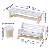 Maxbell 3 Pieces Miniature Dollhouse Chairs Pretend Play Micro Landscape Accessories