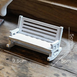 Maxbell 3 Pieces Miniature Dollhouse Chairs Pretend Play Micro Landscape Accessories