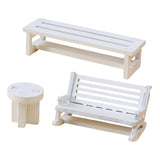 Maxbell 3 Pieces Miniature Dollhouse Chairs Pretend Play Micro Landscape Accessories