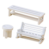 Maxbell 3 Pieces Miniature Dollhouse Chairs Pretend Play Micro Landscape Accessories