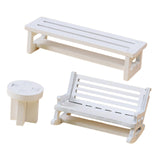 Maxbell 3 Pieces Miniature Dollhouse Chairs Pretend Play Micro Landscape Accessories