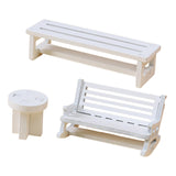 Maxbell 3 Pieces Miniature Dollhouse Chairs Pretend Play Micro Landscape Accessories