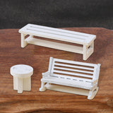 Maxbell 3 Pieces Miniature Dollhouse Chairs Pretend Play Micro Landscape Accessories