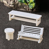 Maxbell 3 Pieces Miniature Dollhouse Chairs Pretend Play Micro Landscape Accessories