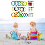 Maxbell Kids Rings Toss Game Kids Activities Throwing Rings for Indoor Outdoor Beach Blue Green Rings