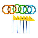 Maxbell Kids Rings Toss Game Kids Activities Throwing Rings for Indoor Outdoor Beach OrangeBlueGreenRings