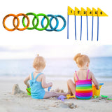 Maxbell Kids Rings Toss Game Kids Activities Throwing Rings for Indoor Outdoor Beach OrangeBlueGreenRings