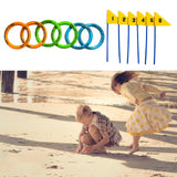 Maxbell Kids Rings Toss Game Kids Activities Throwing Rings for Indoor Outdoor Beach OrangeBlueGreenRings