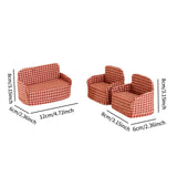 Maxbell 3Pcs Dollhouse Miniature Sofa 1/12 Scale Couch for Micro Landscape Dollhouse Red