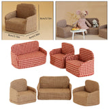 Maxbell 3Pcs Dollhouse Miniature Sofa 1/12 Scale Couch for Micro Landscape Dollhouse Red