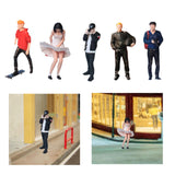 Maxbell 1/64 Diorama Stylish Figure People Model for DIY Project Dollhouse Accessory Skateboard Man