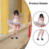 Maxbell 1/64 Diorama Stylish Figure People Model for DIY Project Dollhouse Accessory White Dress Women