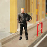 Maxbell 1/64 Diorama Stylish Figure People Model for DIY Project Dollhouse Accessory Black Color Racer Man