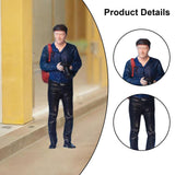 Maxbell 1/64 Diorama Stylish Figure People Model for DIY Project Dollhouse Accessory Backpack Man