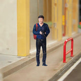 Maxbell 1/64 Diorama Stylish Figure People Model for DIY Project Dollhouse Accessory Backpack Man