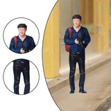 Maxbell 1/64 Diorama Stylish Figure People Model for DIY Project Dollhouse Accessory Backpack Man