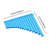 Maxbell 16 Pipe Pan Flute Educational C Key for Performance Musical Gift Music Lover Blue