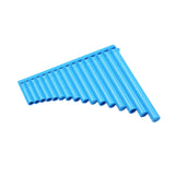 Maxbell 16 Pipe Pan Flute Educational C Key for Performance Musical Gift Music Lover Blue