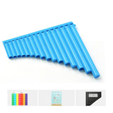Maxbell 16 Pipe Pan Flute Educational C Key for Performance Musical Gift Music Lover Blue